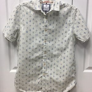 Denim and flower men's shirt.